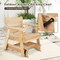 Costway Patio Outdoor Wood Slat Rocking Chair Porch Rocker Curved Seat 330 Lbs